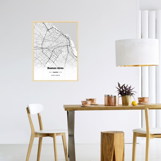 Buenos Aires in Light Poster - Street Map 3