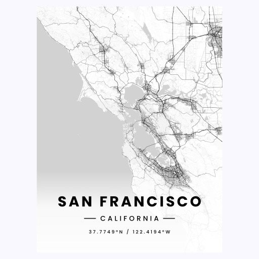 San Francisco in Light Poster - Street Map 1
