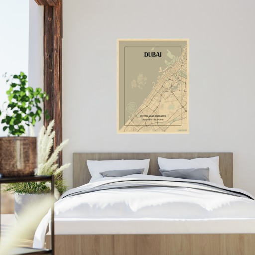 Dubai in Vintage Poster - Street Map 6