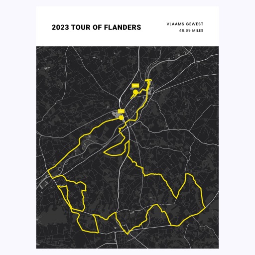 2023 Tour of Flanders Poster - Route Map 1