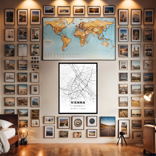 Vienna in Light Poster - Street Map 2