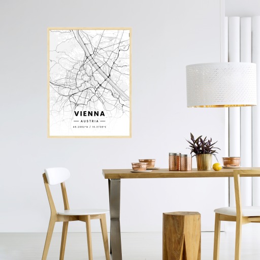 Vienna in Light Poster - Street Map 4