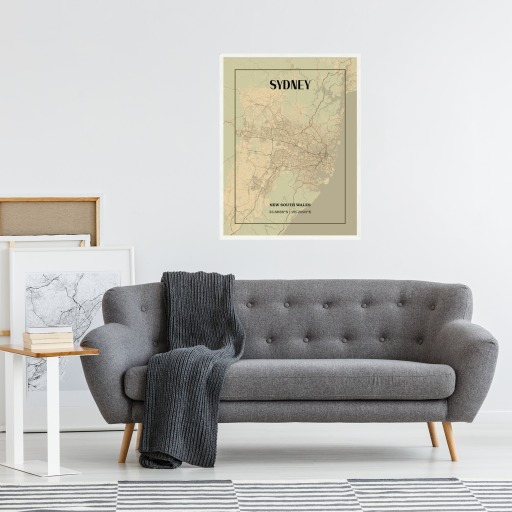 Sydney in Vintage Poster - Street Map 5