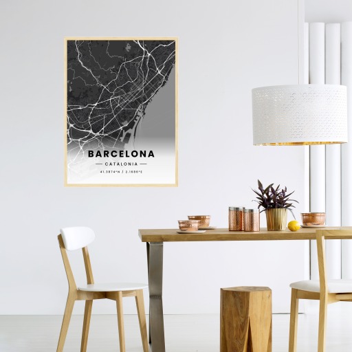 Barcelona in Dark Poster - Street Map 5