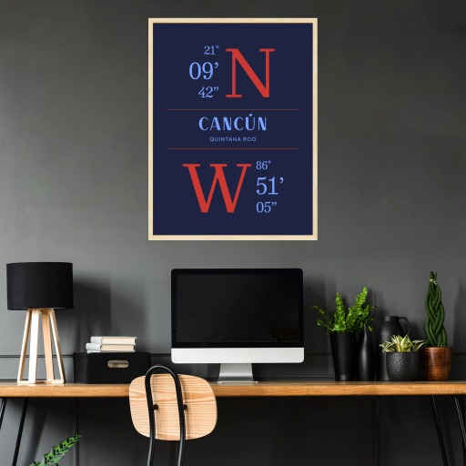 Cancun Coordinates Poster 3