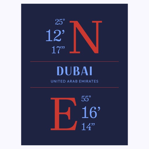 Dubai Coordinates Poster 1