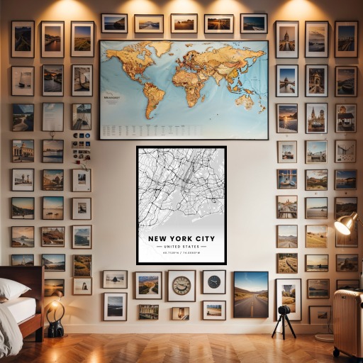 New York City in Light Poster - Street Map 2