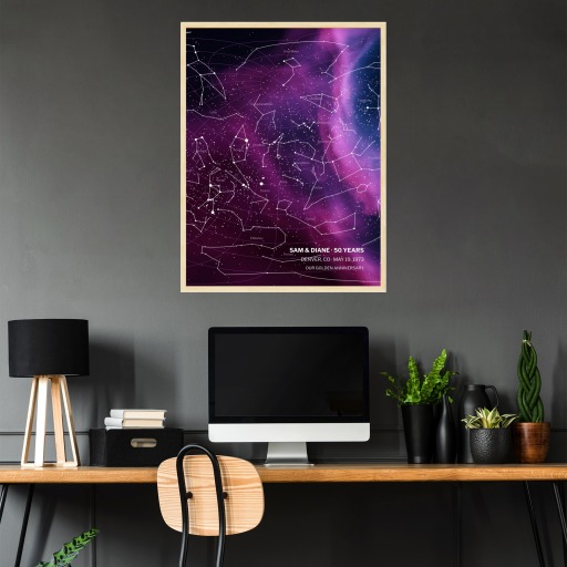 Golden Anniversary Poster in Nebula - Celestial Map 3