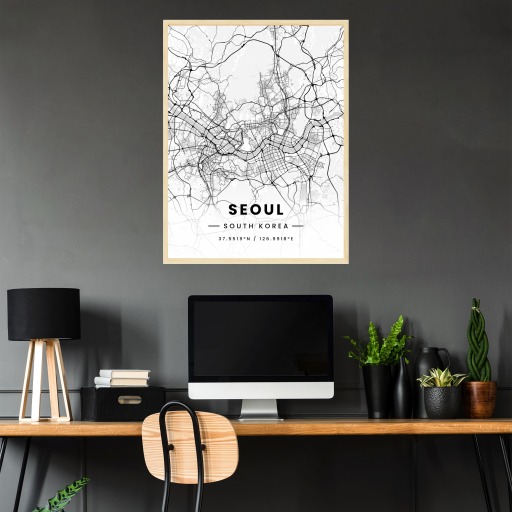 Seoul in Light Poster - Street Map 3