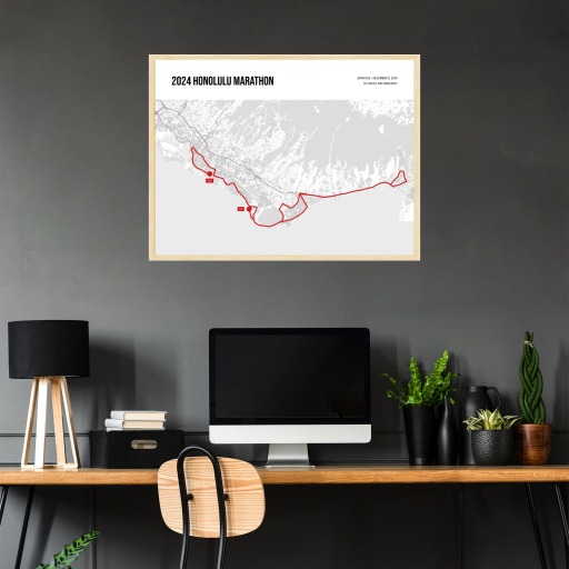 2024 Honolulu Marathon Poster - Route Map 4