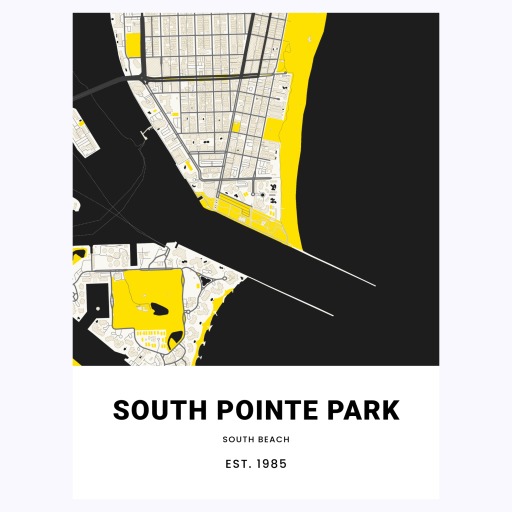 South Pointe Park Poster - Street Map 1