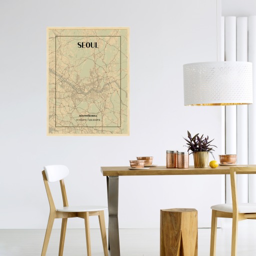 Seoul in Vintage Poster - Street Map 4