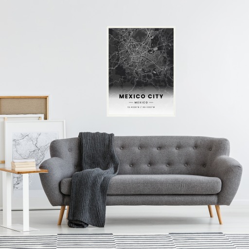 Mexico City in Dark Poster - Street Map 5