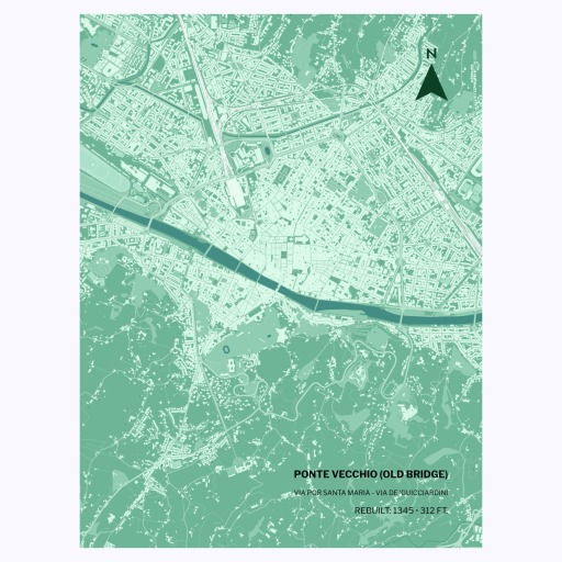 Ponte Vecchio Poster - Street Map 1