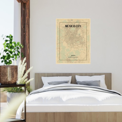 Mexico City in Vintage Poster - Street Map 6