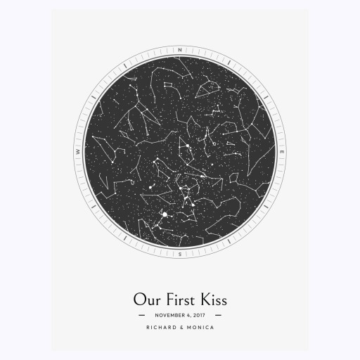 The Day We Had Our First Kiss Poster - Celestial Map 1