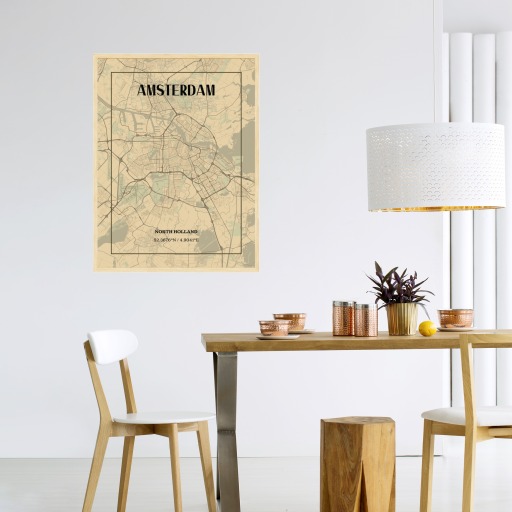 Amsterdam in Vintage Poster - Street Map 5