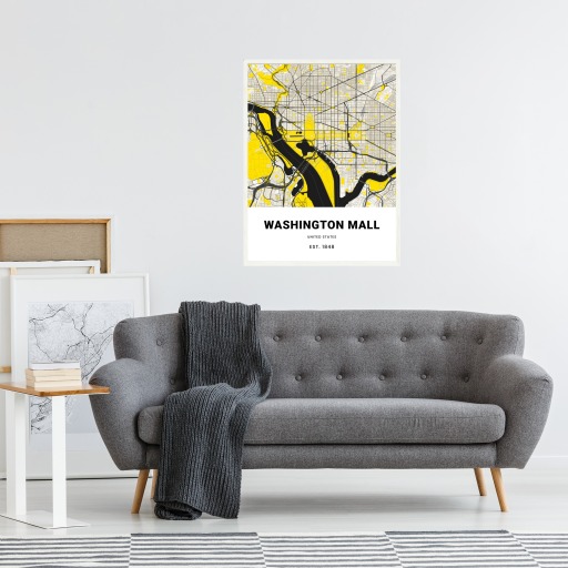 Washington Mall Poster - Street Map 4