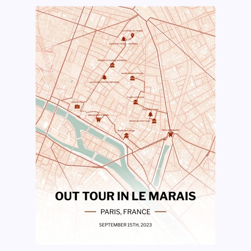 My Stay in Le Marais Poster - Route Map 1