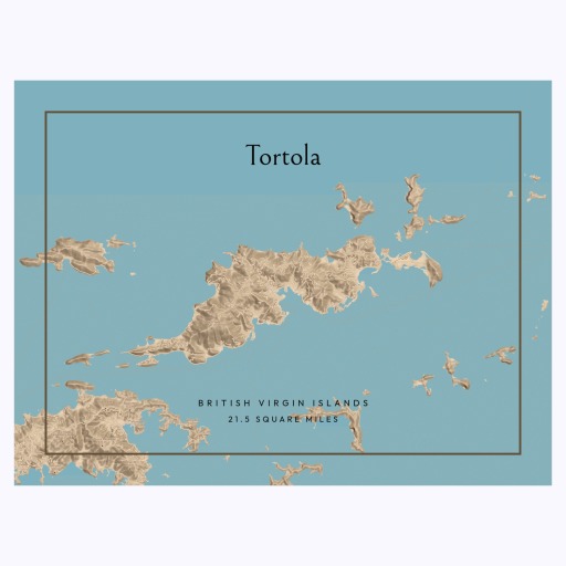 Island of Tortola Map Poster 1