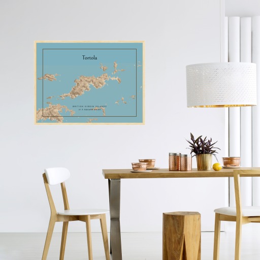 Island of Tortola Map Poster 3