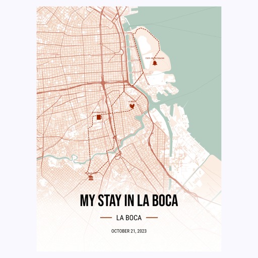 My Stay in La Boca Poster - Route Map 1