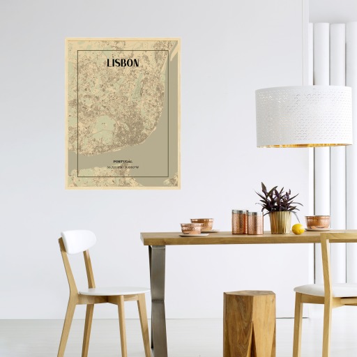 Lisbon in Vintage Poster - Street Map 4