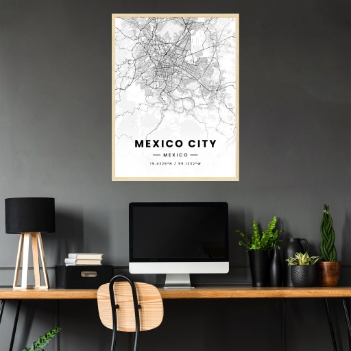 Mexico City in Light Poster - Street Map 3