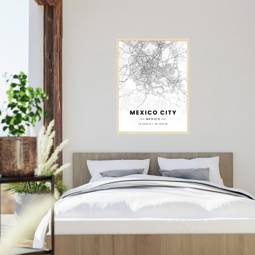 Mexico City in Light Poster - Street Map 6