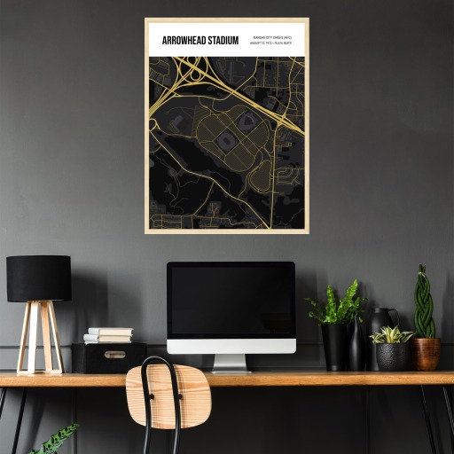Kansas City Chiefs Stadium Poster - Street Map 4