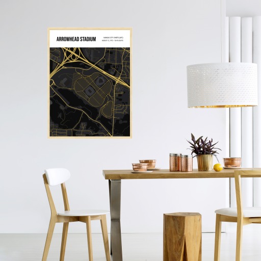 Kansas City Chiefs Stadium Poster - Street Map 5