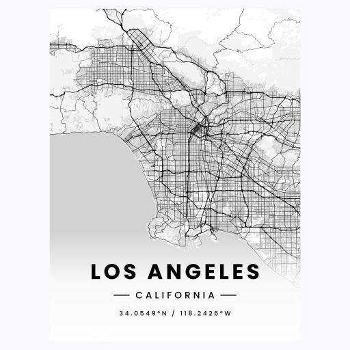 Los Angeles in Light Poster - Street Map 1