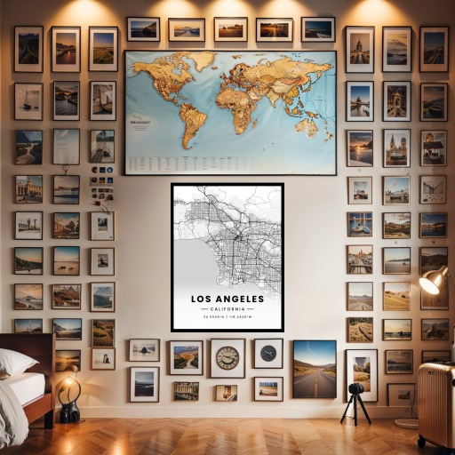 Los Angeles in Light Poster - Street Map 2