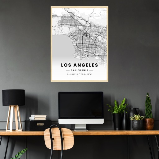 Los Angeles in Light Poster - Street Map 3