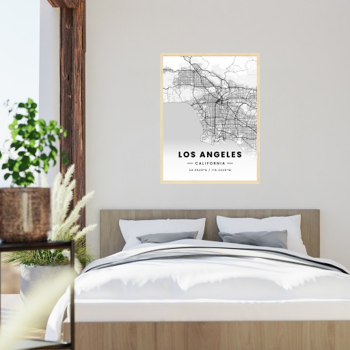 Los Angeles in Light Poster - Street Map 6