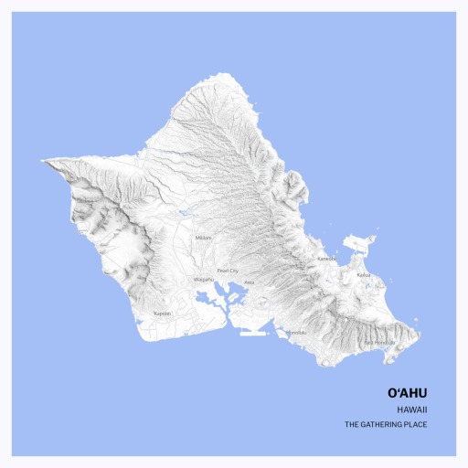 Island of Oahu - Street Map 1