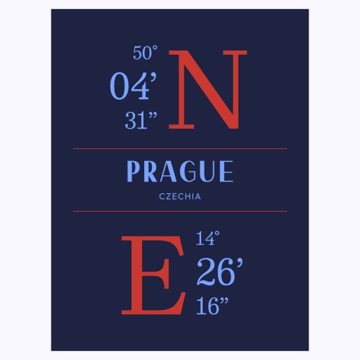 Prague Coordinates Poster 1