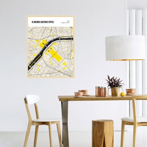 Eiffel Tower Poster - Street Map 3