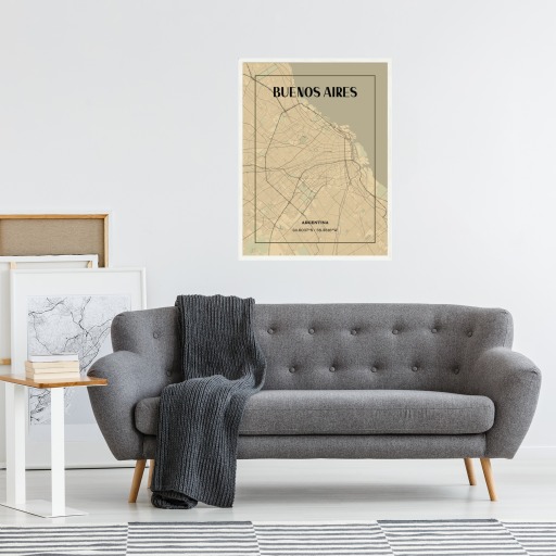 Buenos Aires in Vintage Poster - Street Map 5