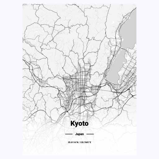 Kyoto in Light Poster - Street Map 1