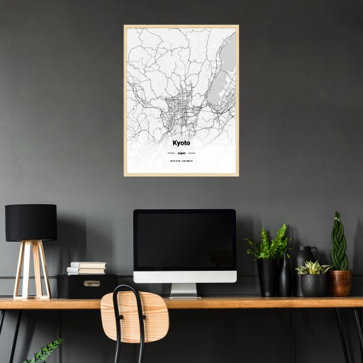 Kyoto in Light Poster - Street Map 2