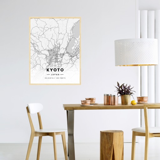 Kyoto in Light Poster - Street Map 4