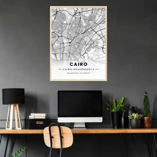 Cairo in Light Poster - Street Map 3