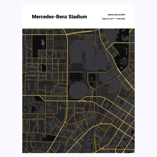 Atlanta Falcons Stadium Poster - Street Map 1