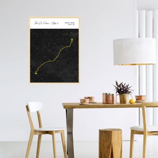 2023 Tour de France Stage 8 Poster - Route Map 4