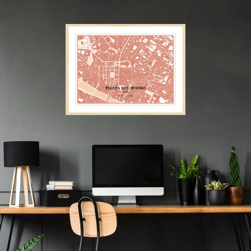 Piazza Del Duomo Poster - Streep Map 2