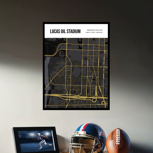 Indianapolis Colts Stadium Poster - Street Map 3