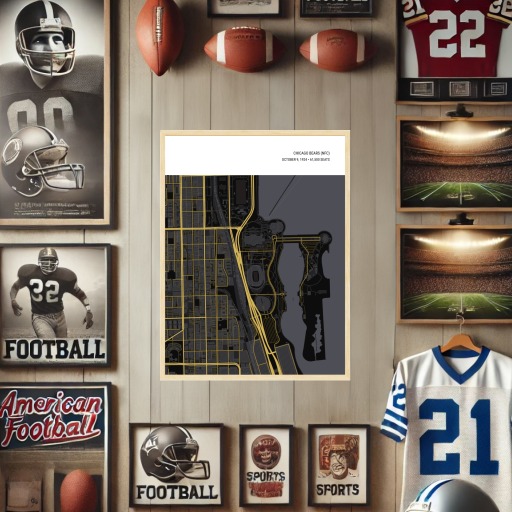 Chicago Bears Stadium Poster - Street Map 3