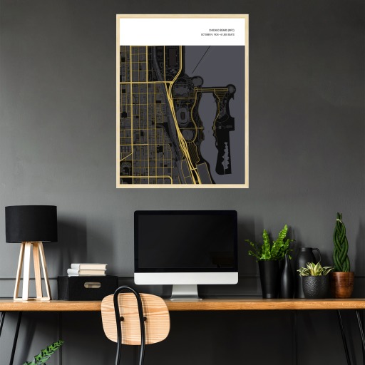 Chicago Bears Stadium Poster - Street Map 5