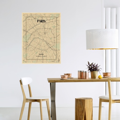Paris in Vintage Poster - Street Map 4